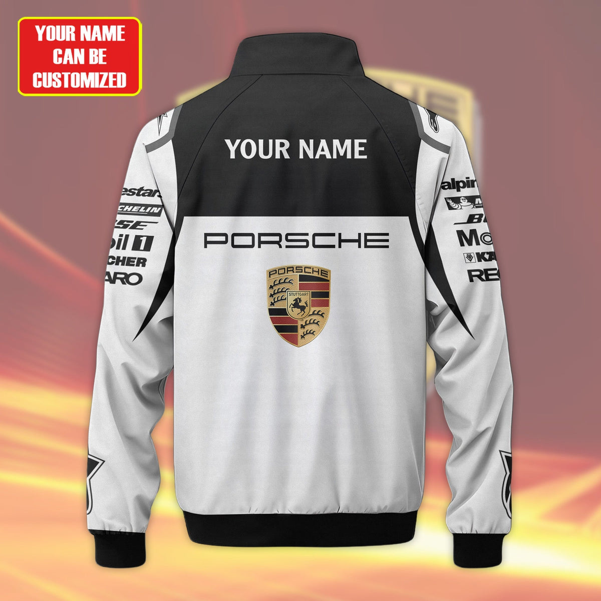 Personalized Pors Motorsport Zipper Stand Collar Jacket 3D