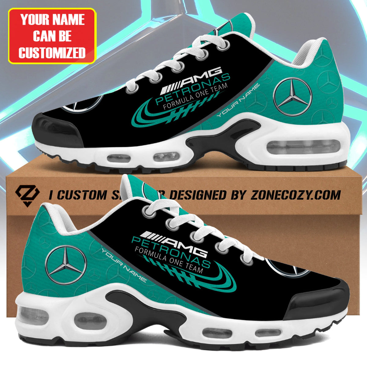 Personalized Merc Petronas Air Cushion Sneaker