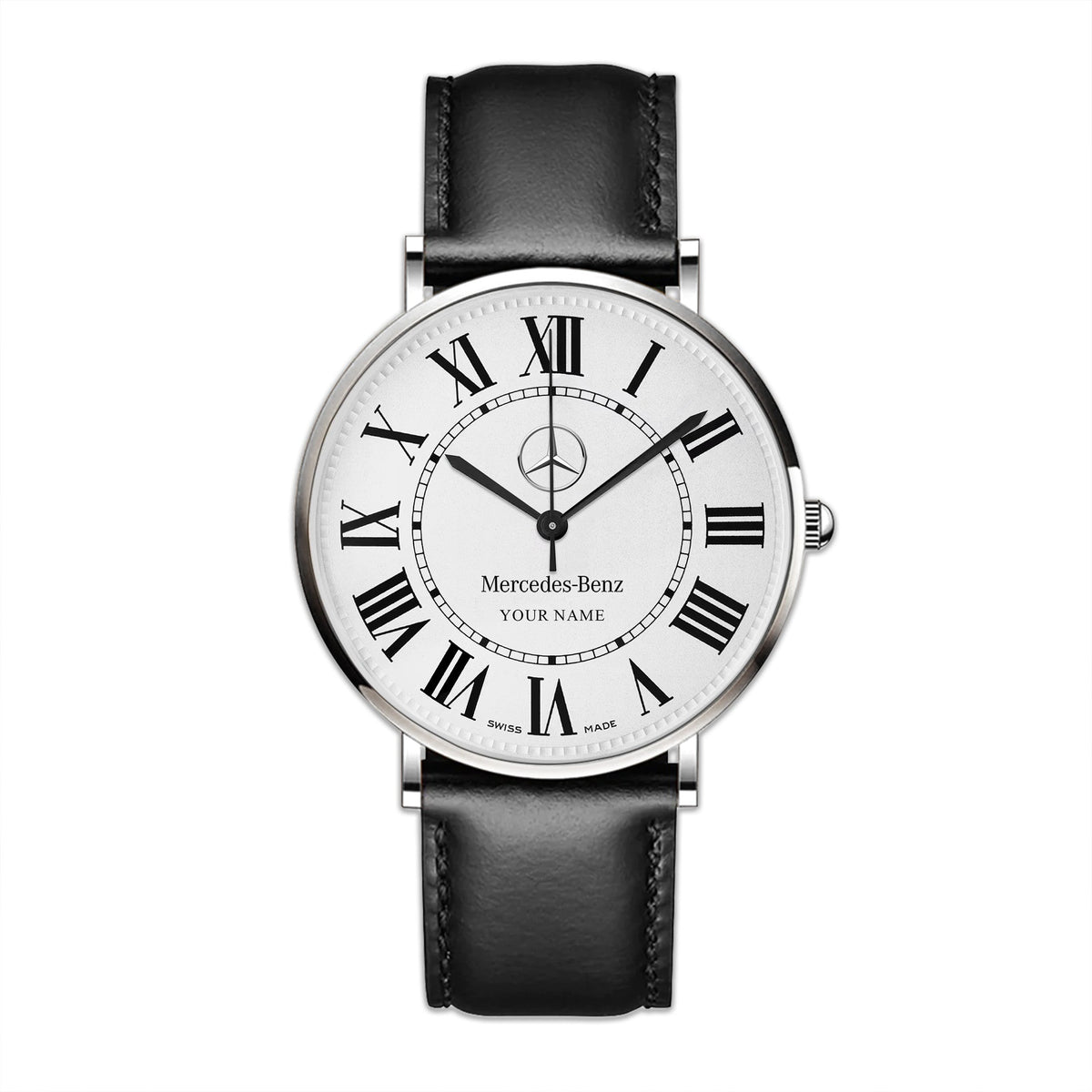 Personalized Merc Ronde Quartz Leather Watch