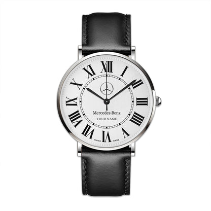 Personalized Merc Ronde Quartz Leather Watch