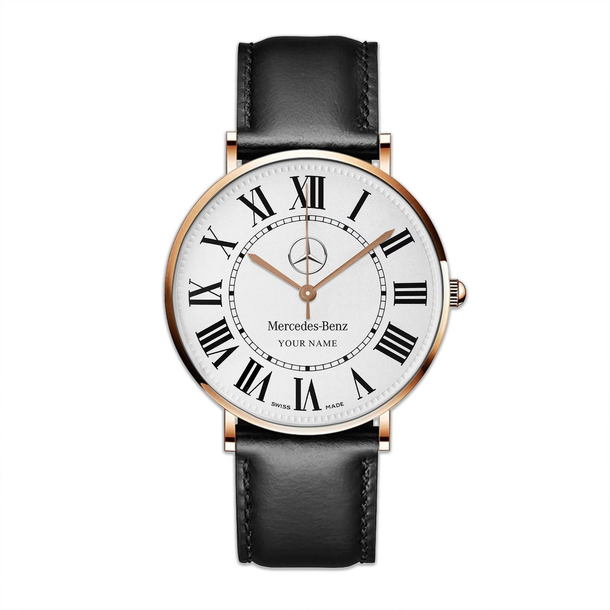 Personalized Merc Ronde Quartz Leather Watch