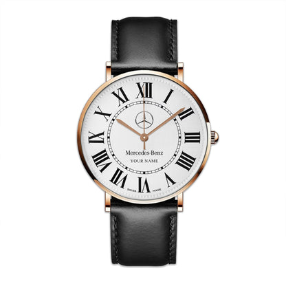 Personalized Merc Ronde Quartz Leather Watch