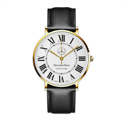 Personalized Merc Ronde Quartz Leather Watch