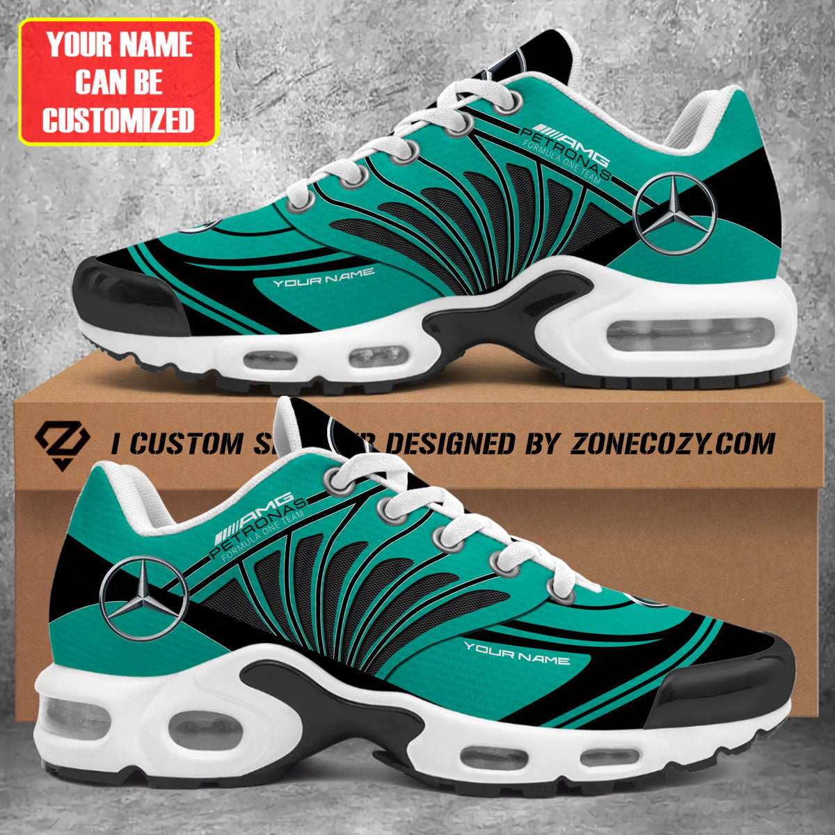 Personalized Merc AMG Petronas Air Cushion Sneaker