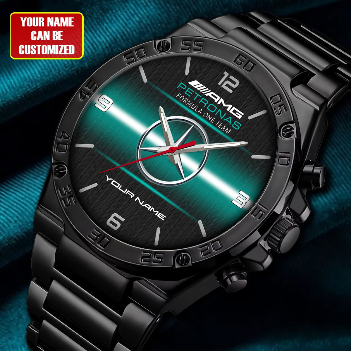 Personalized Merc Petronas Dial Steel Watch
