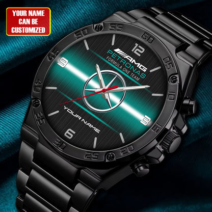 Personalized Merc Petronas Dial Steel Watch