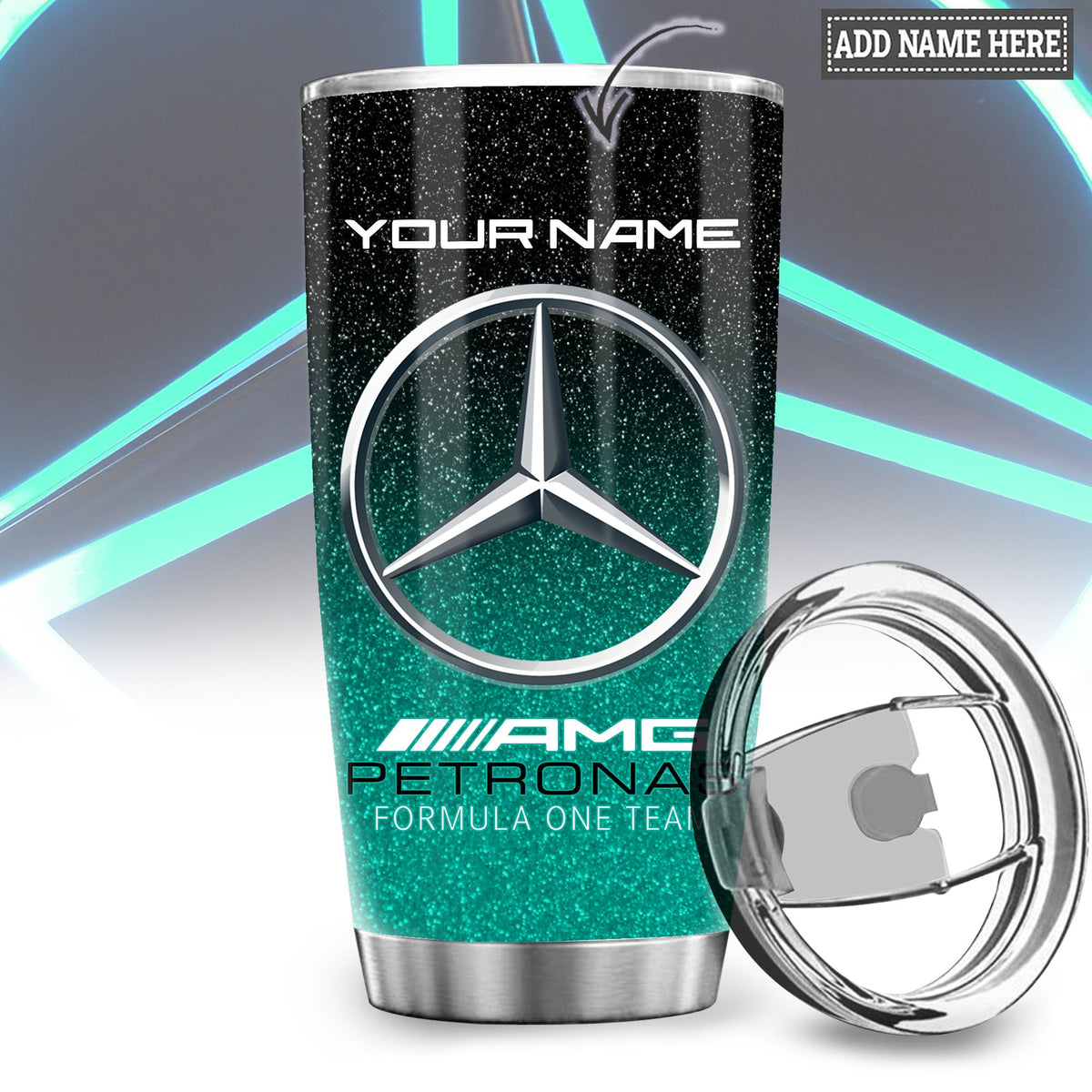 Personalized Merc AMG Petronas Stainless Tumbler 20oz 30oz Cup