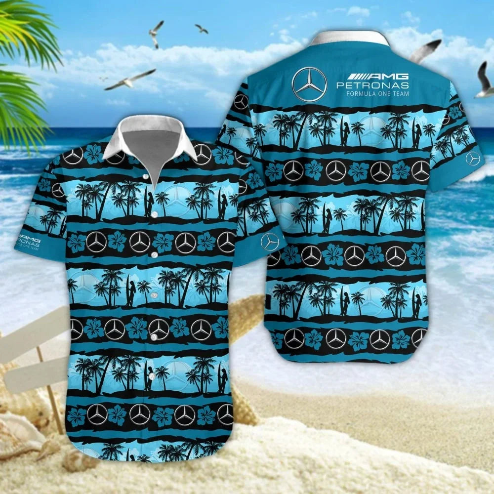 Merc AMG Petronas Tropical Hawaii Shirt Beach Short V13