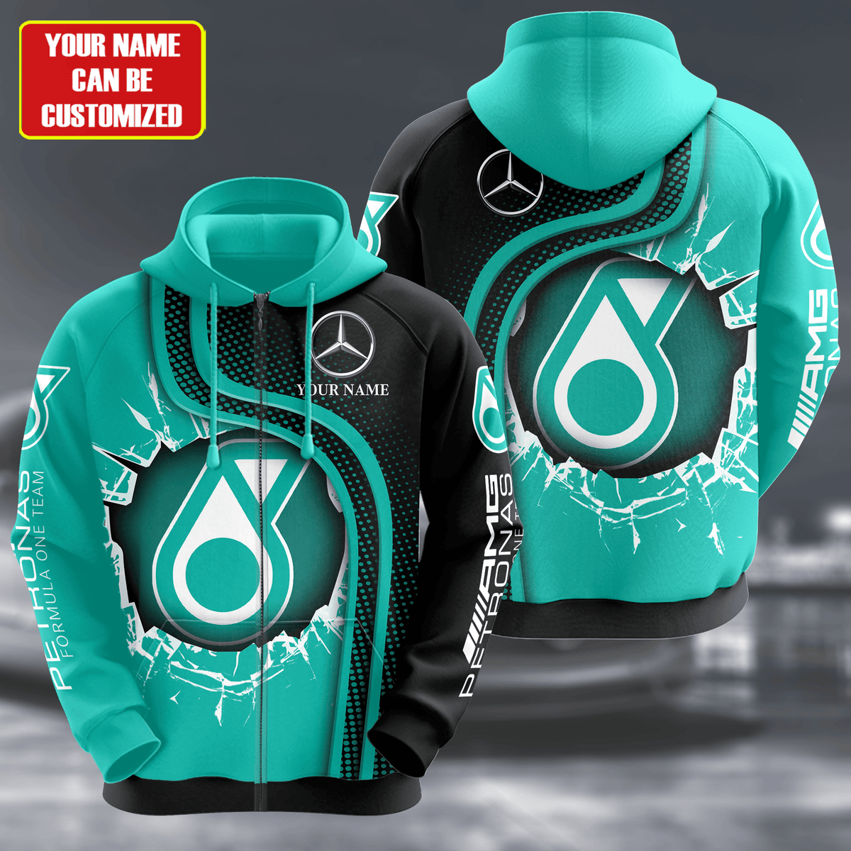 Personalized Merc Petronas All over Printed Hoodie and Sweatpants set