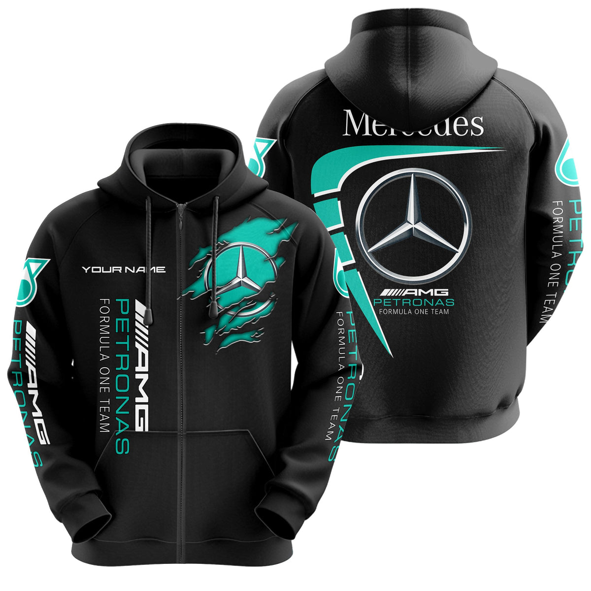 Personalized Merc AMG Petronas Classic 3D All over Printed Hoodie and Sweatpants set