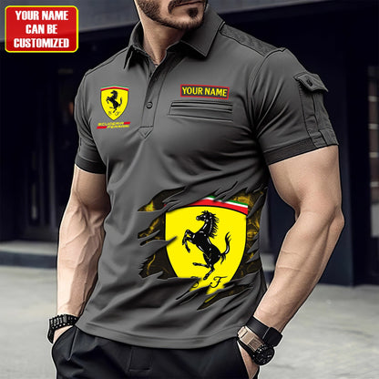 Personalized SF Men Polo Short Sleeve Shirt
