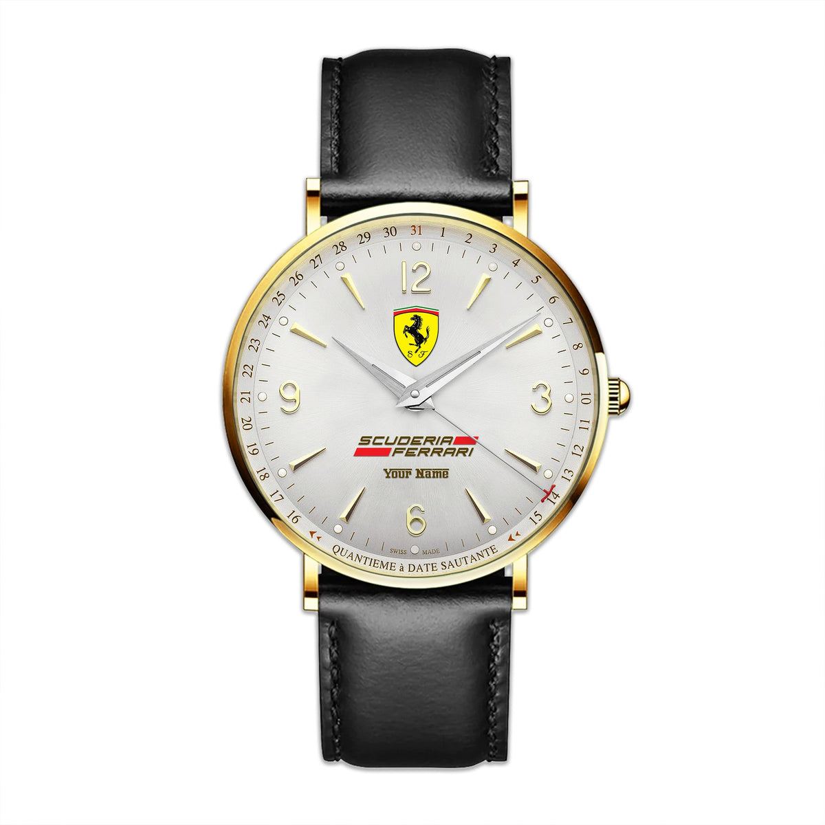 Personalized SF Jaeger Quartz Leather Watch Q160404
