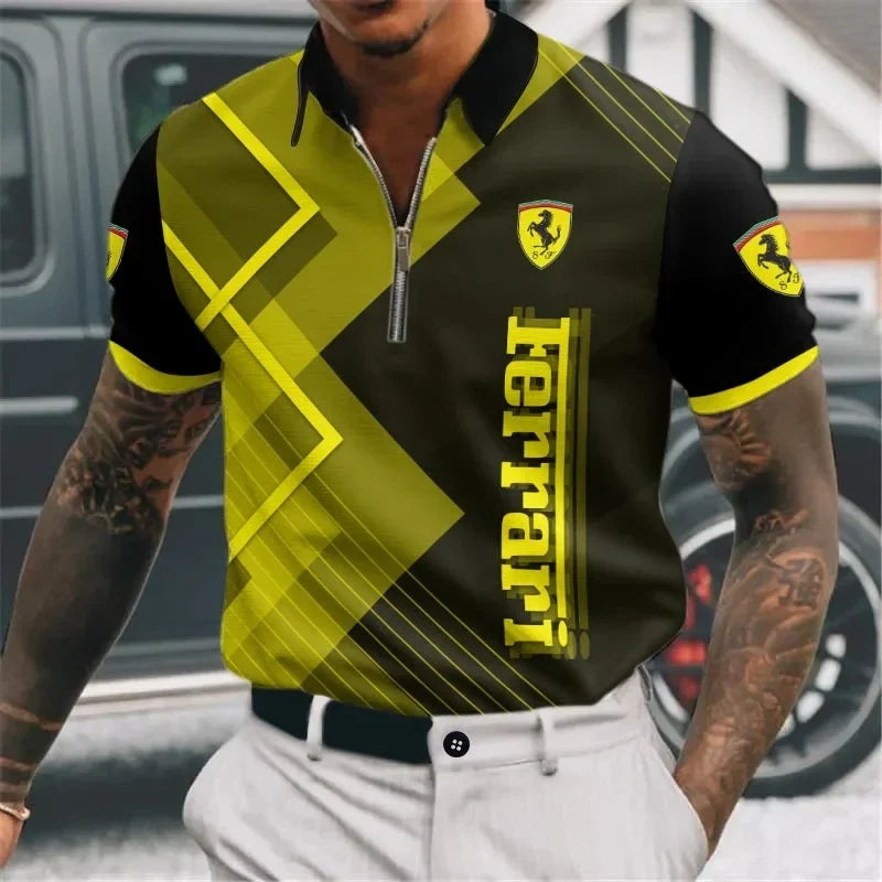 SF Racing 3D Full Printing Set , SF Racing Shirt , Zipper Polo, Hoodie , Short , Polo ,hawaii