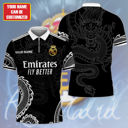 Personalized Real Madrid Dragon 3D Full Printing Set , Real Madrid Shirt , Hoodie , Short , Polo ,hawaii