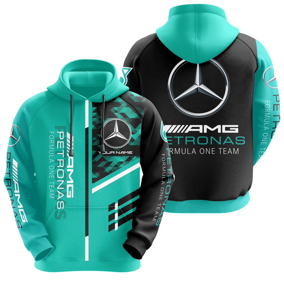 Personalized Merc AMG Petronas Q6 3D All over Printed Hoodie and Sweatpants set