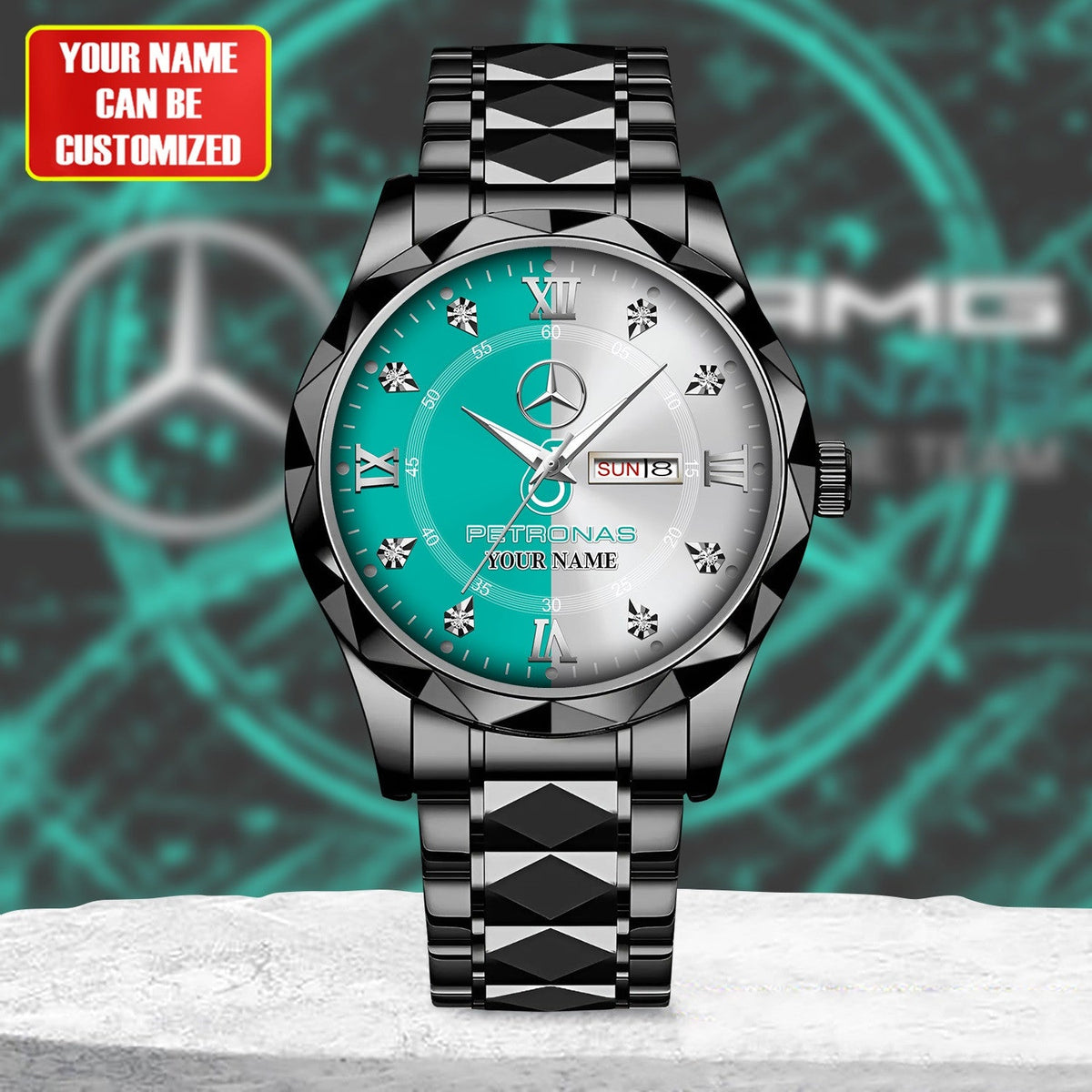Personalized Merc AMG Petronas Alloy Charley Watch