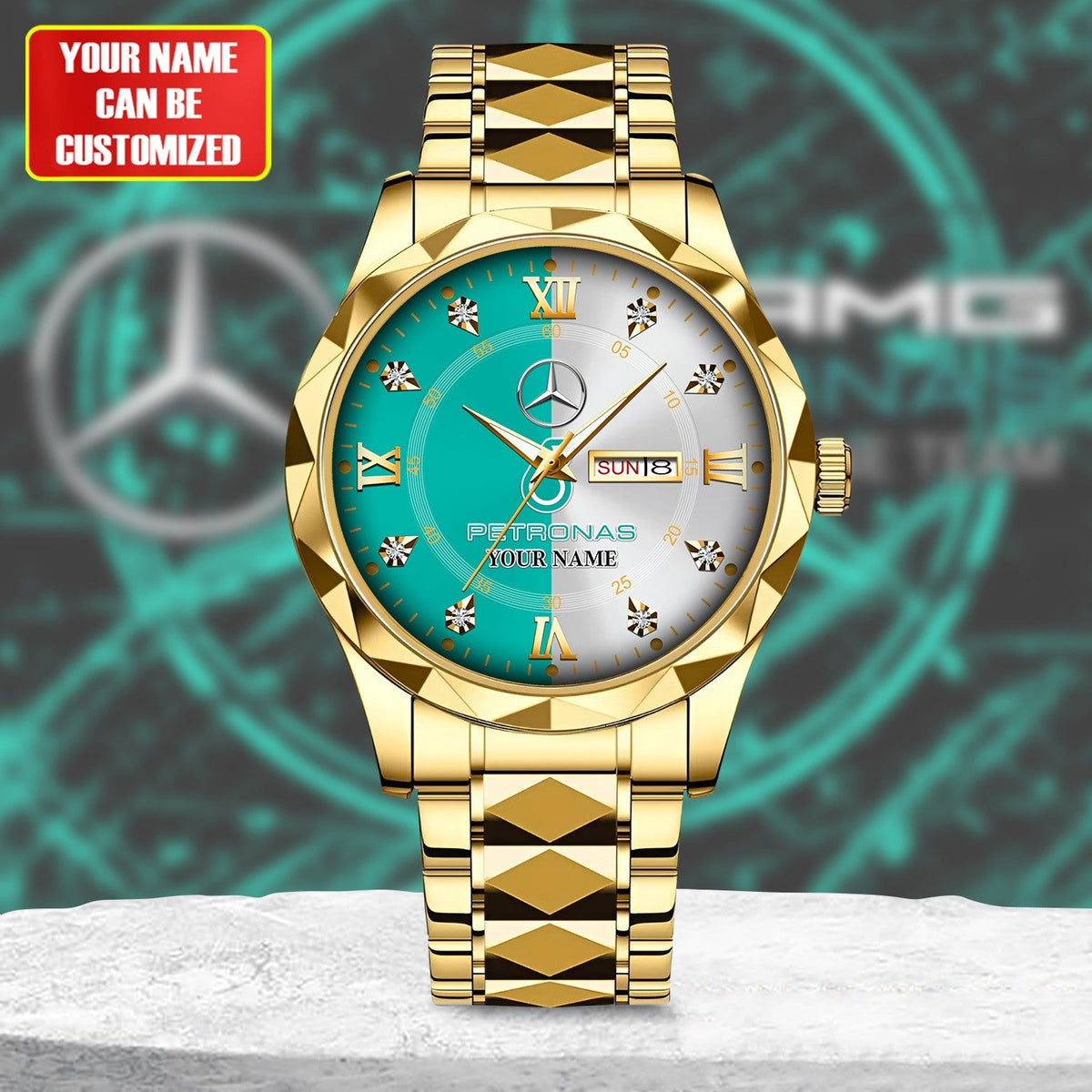 Personalized Merc AMG Petronas Alloy Charley Watch