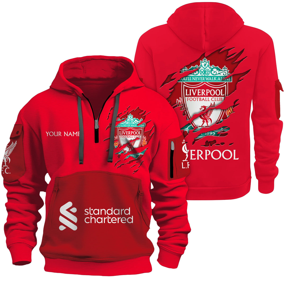 Personalized Liverpool Tear 3D Zip-Hoodie Cotton Jacket