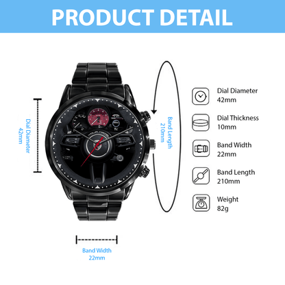 Pors Cockpit Luxury Stainless Steel Watch