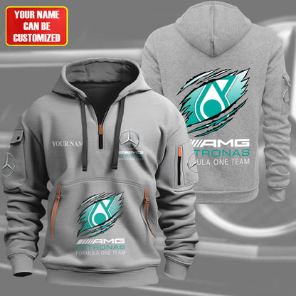Personalized Merc AMG Petronas Tear Zip-Hoodie Cotton Jacket