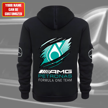 Personalized Merc AMG Petronas Tear Zip-Hoodie Cotton Jacket