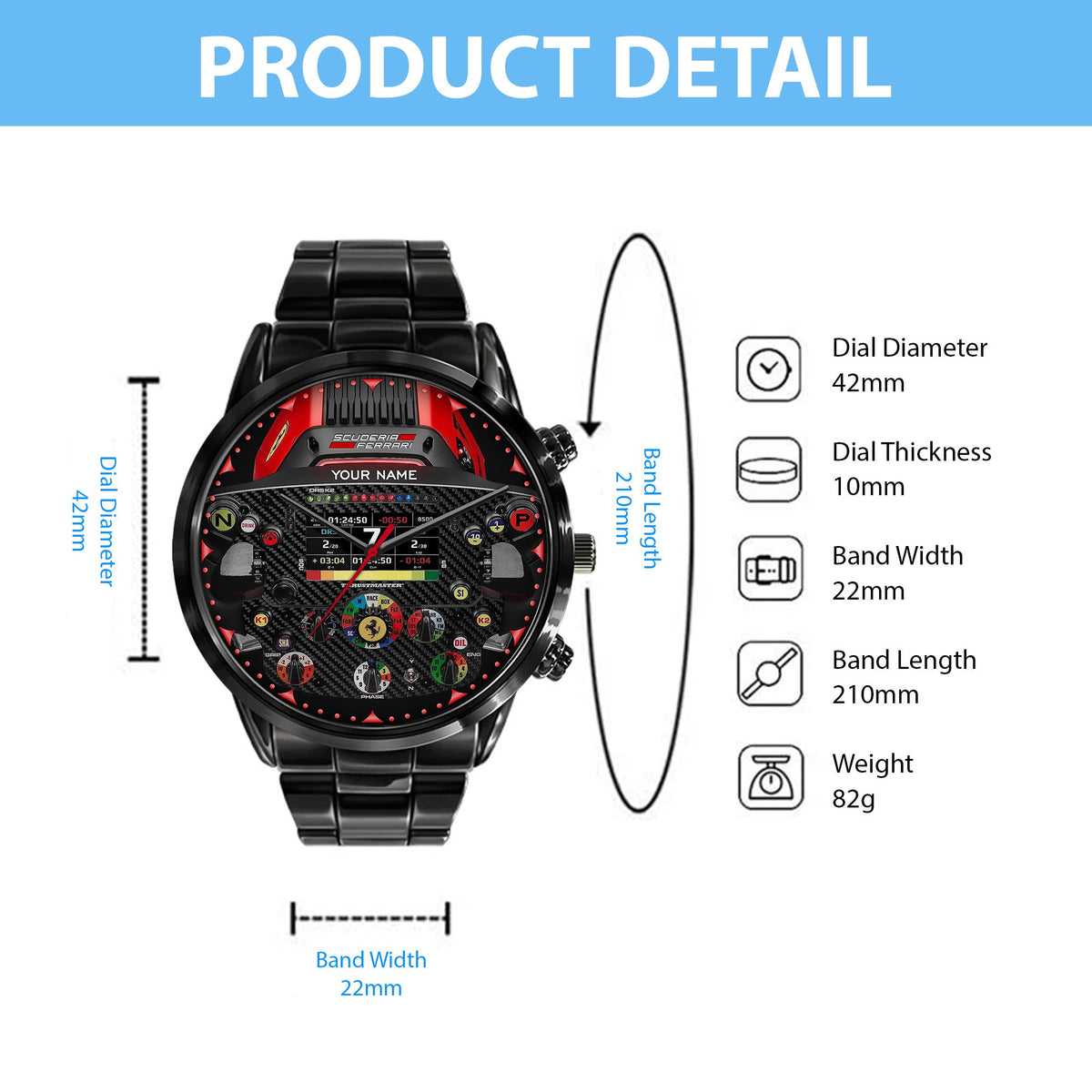 SF Cockpit Luxury Stainless Steel Watch