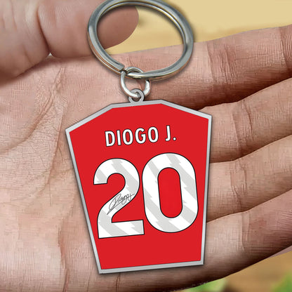 D.J Football Shirt Keyring - LVP Fan Keyring, Football Keychain with signature
