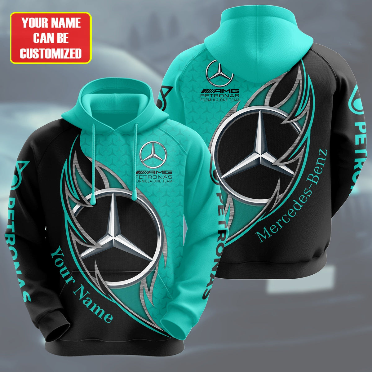 Personalized Merc AMG Petronas Q7 3D All over Printed Hoodie and Sweatpants set