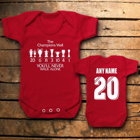 Customized Liverpool Champions Soccer Jersey , Baby Rib Bodysuit Sizes