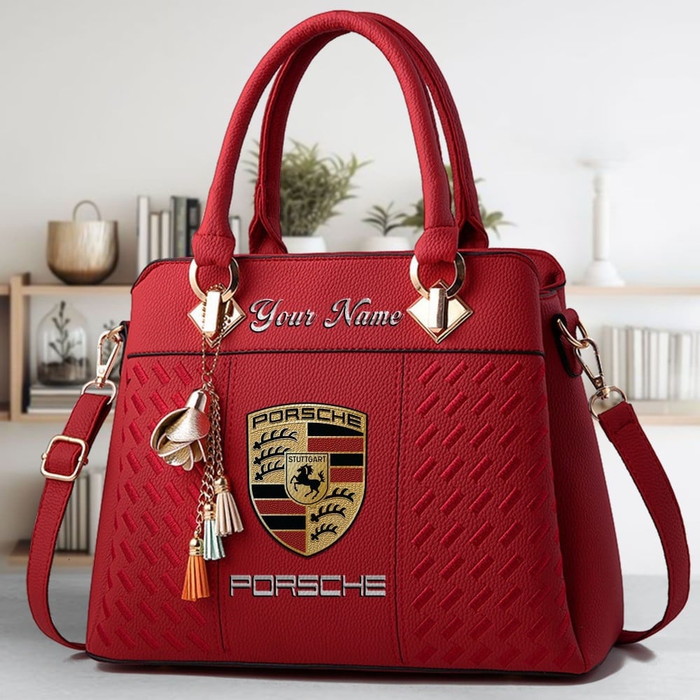 Pors Custom Name Classic Leather Handbag