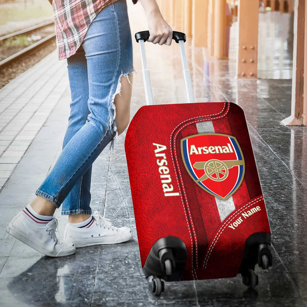 Personalized Arsenal Luggage Cover
