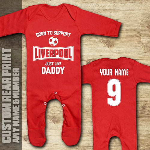 Born to Support Liverpool Customized Baby Rib Sleepwear V2