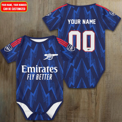 Customized Arsenal Away Soccer Jersey , Baby Rib Bodysuit Sizes