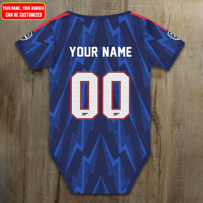 Customized Arsenal Away Soccer Jersey , Baby Rib Bodysuit Sizes