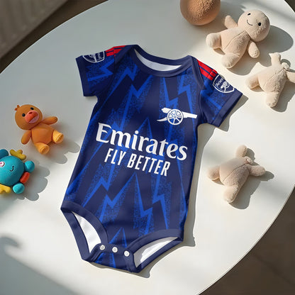 Customized Arsenal Away Soccer Jersey , Baby Rib Bodysuit Sizes