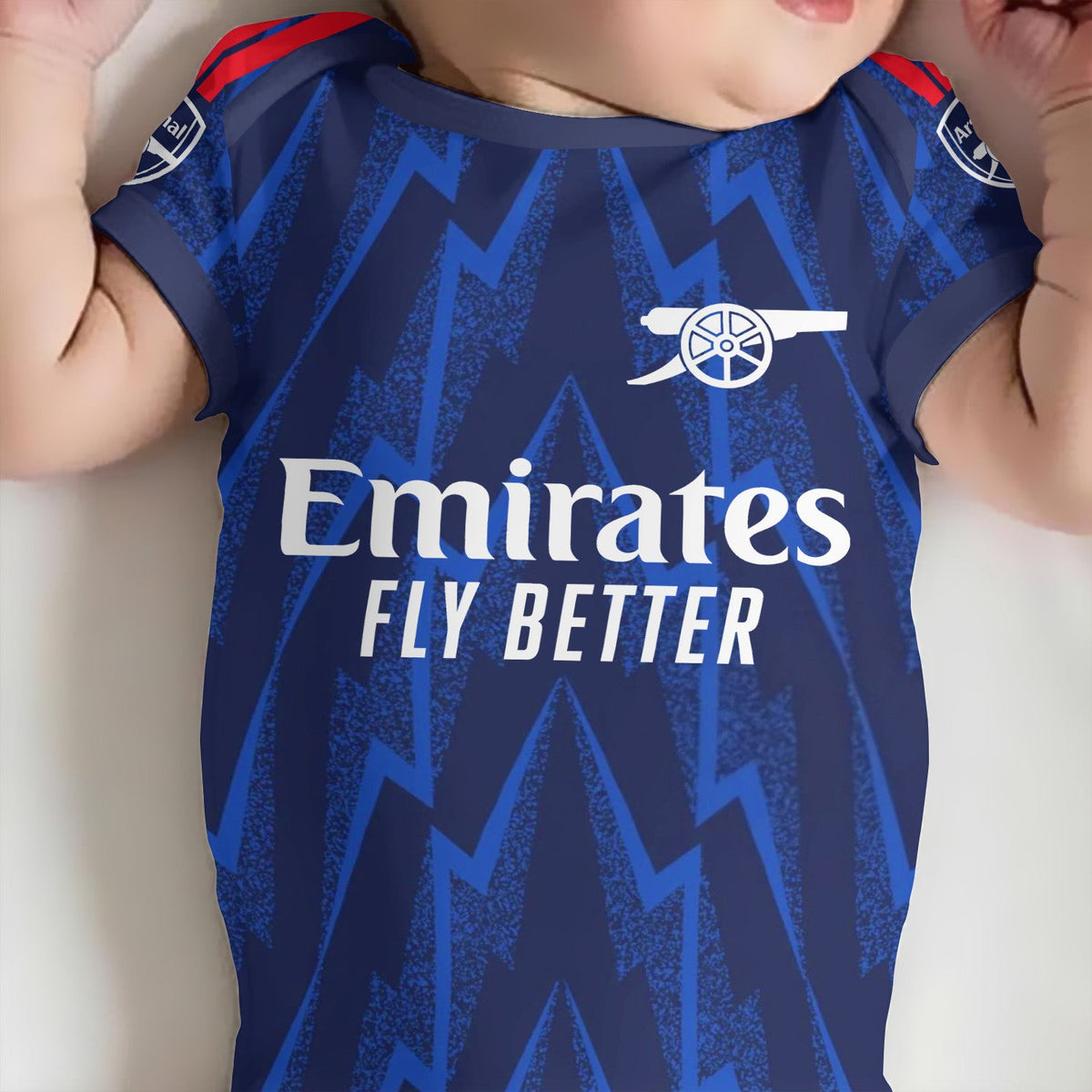 Customized Arsenal Away Soccer Jersey , Baby Rib Bodysuit Sizes