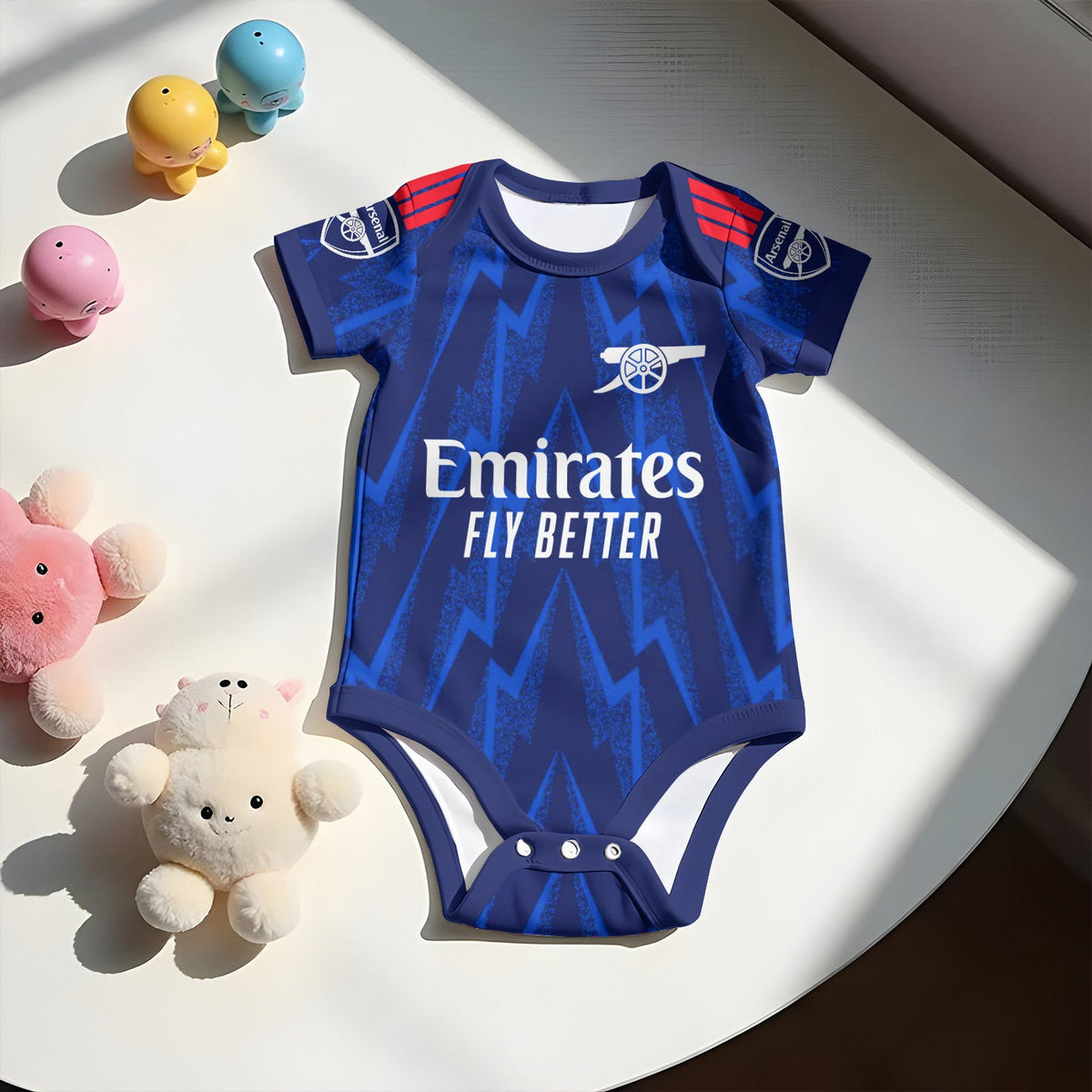 Customized Arsenal Away Soccer Jersey , Baby Rib Bodysuit Sizes