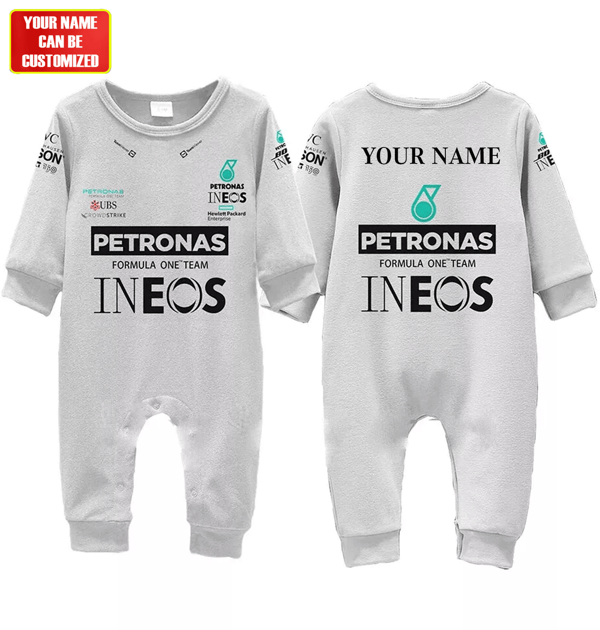Merc Petronas Racing Customized Baby Rib Sleepwear V2