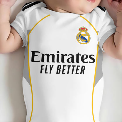Customized Real Madrid Soccer Jersey , Baby Rib Bodysuit Sizes