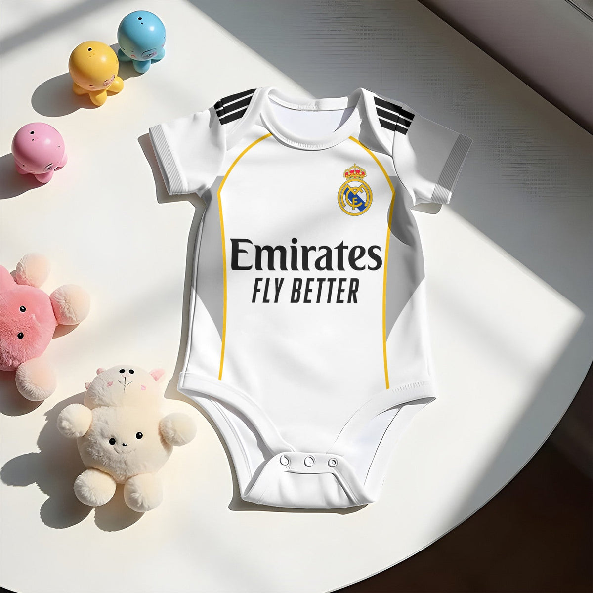 Customized Real Madrid Soccer Jersey , Baby Rib Bodysuit Sizes