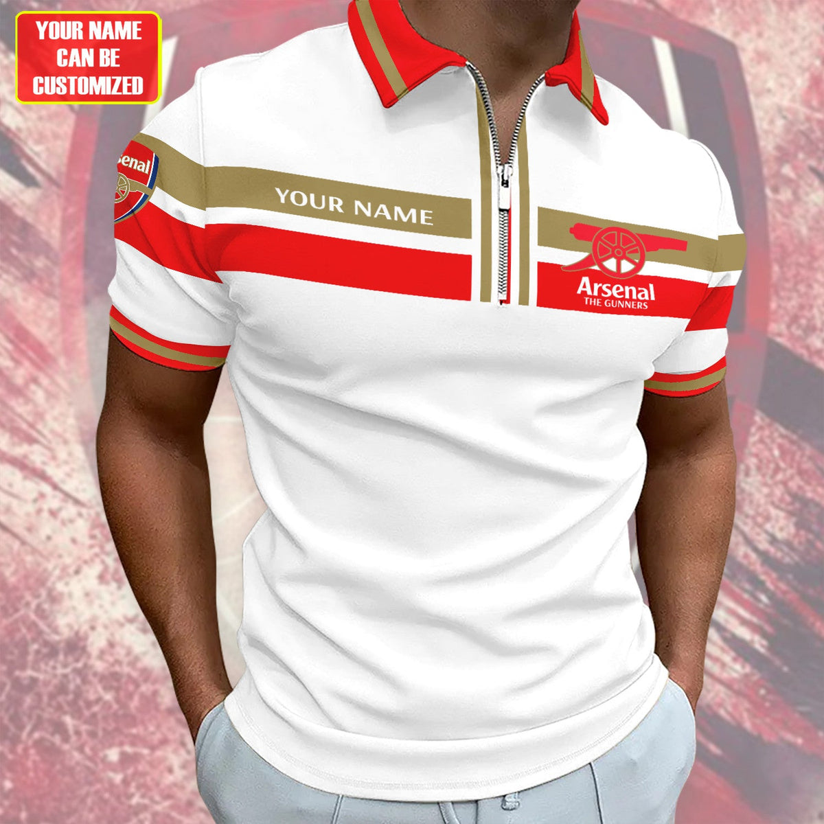 Personalized Arsenal 3D Full Printing Set , Arsenal Shirt , Zipper Polo, Hoodie , Short , Polo ,hawaii V4
