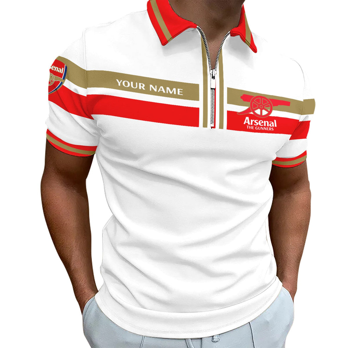 Personalized Arsenal 3D Full Printing Set , Arsenal Shirt , Zipper Polo, Hoodie , Short , Polo ,hawaii V4