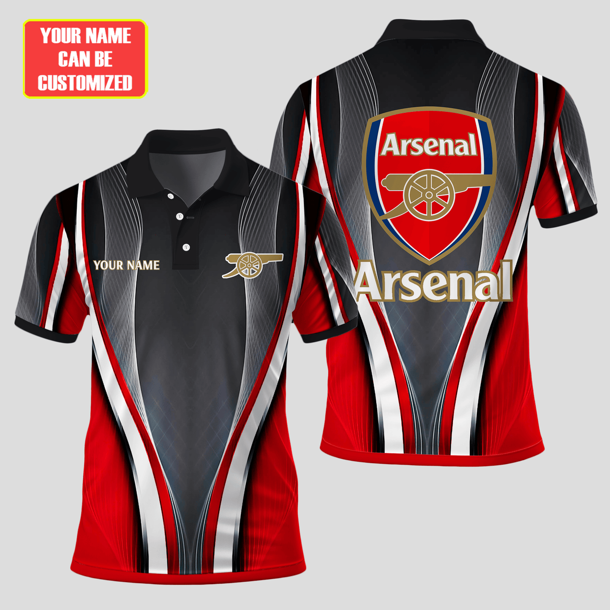 Personalized Arsenal 3D Full Printing Set , Arsenal Shirt , Zipper Polo, Hoodie , Short , Polo ,hawaii V5