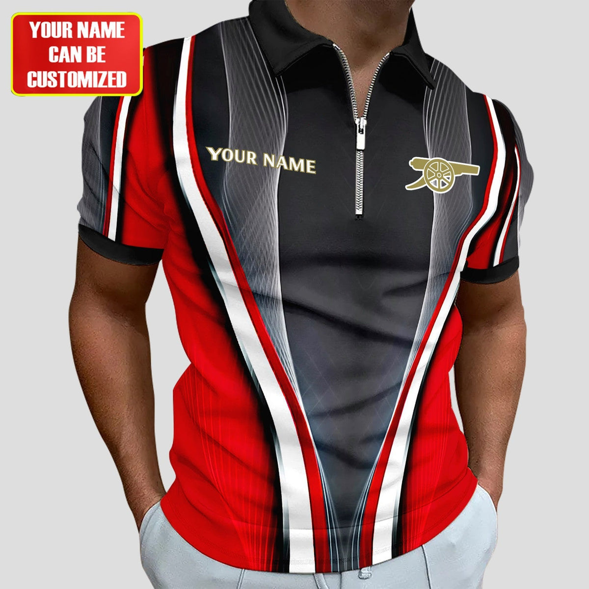 Personalized Arsenal 3D Full Printing Set , Arsenal Shirt , Zipper Polo, Hoodie , Short , Polo ,hawaii V5