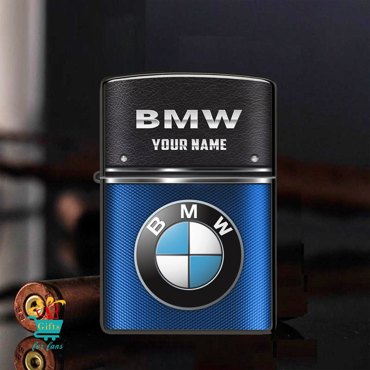 Personalized BW Leather Zippo Lighter