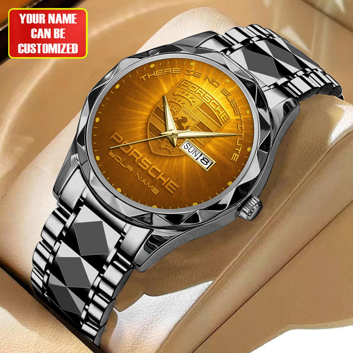 Personalized Pors Golden Alloy Charley Watch