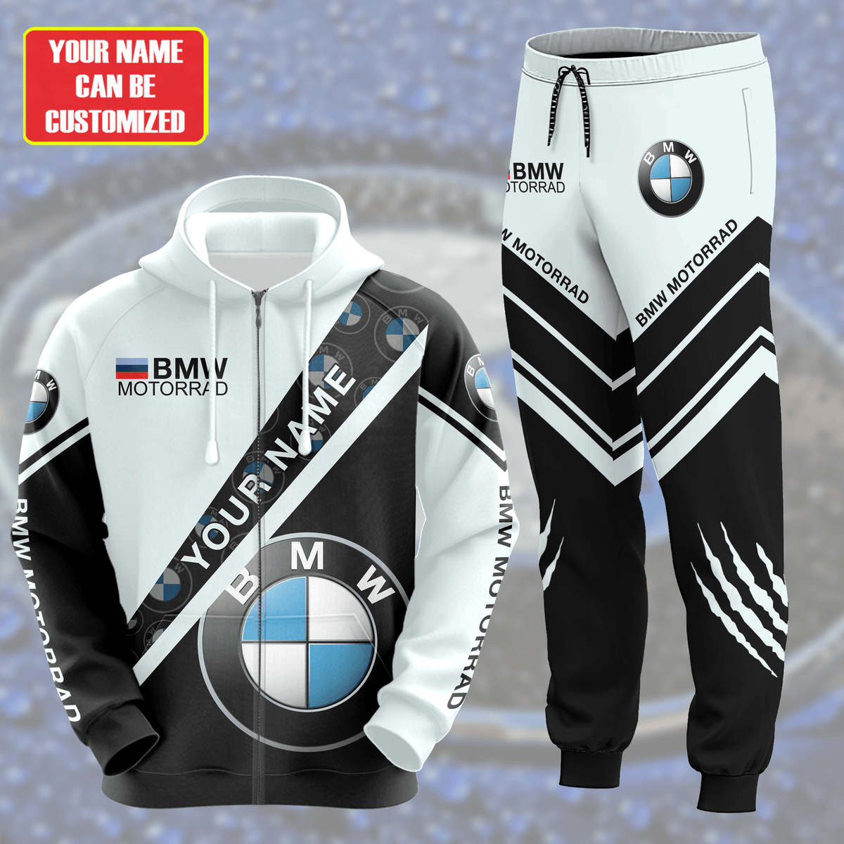 Personalized BW Motorrad Sport 3D All over Printed Hoodie and Sweatpants set