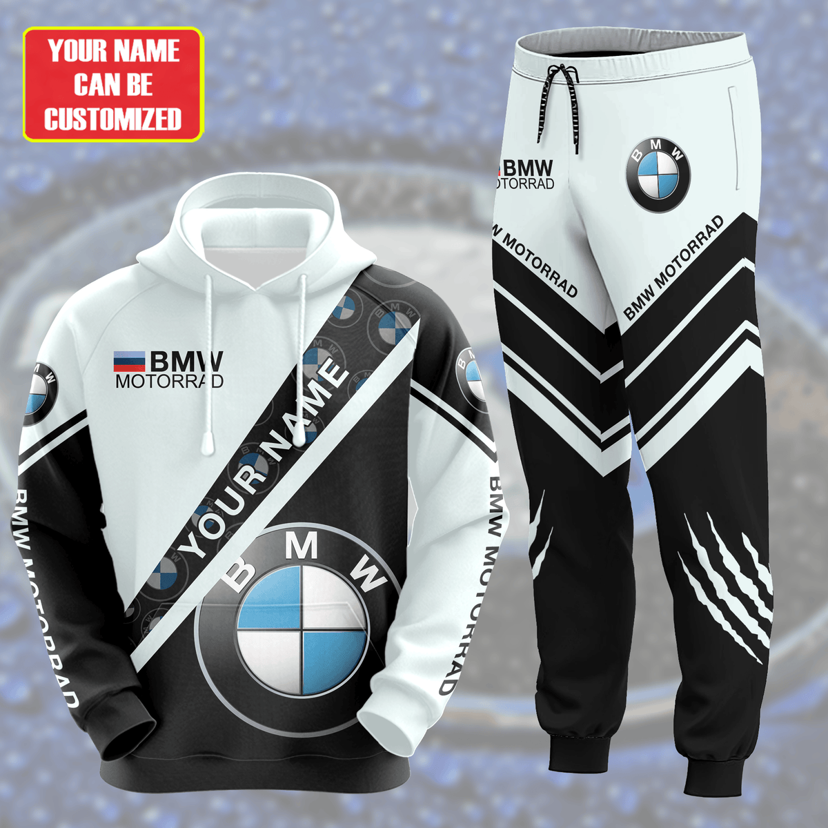 Personalized BW Motorrad Sport 3D All over Printed Hoodie and Sweatpants set