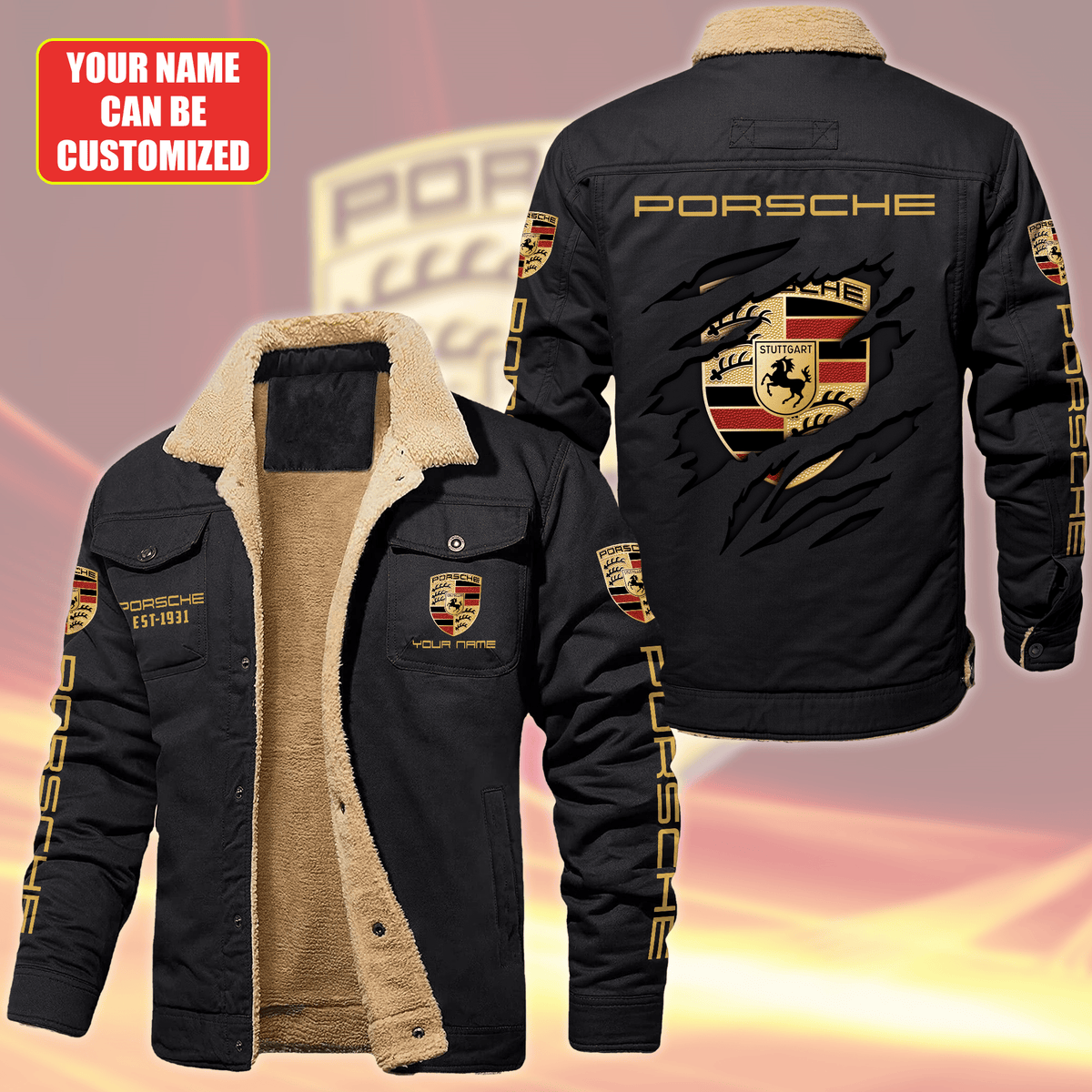 Personalized Pors Fleece Thermal Cotton Jacket P021003