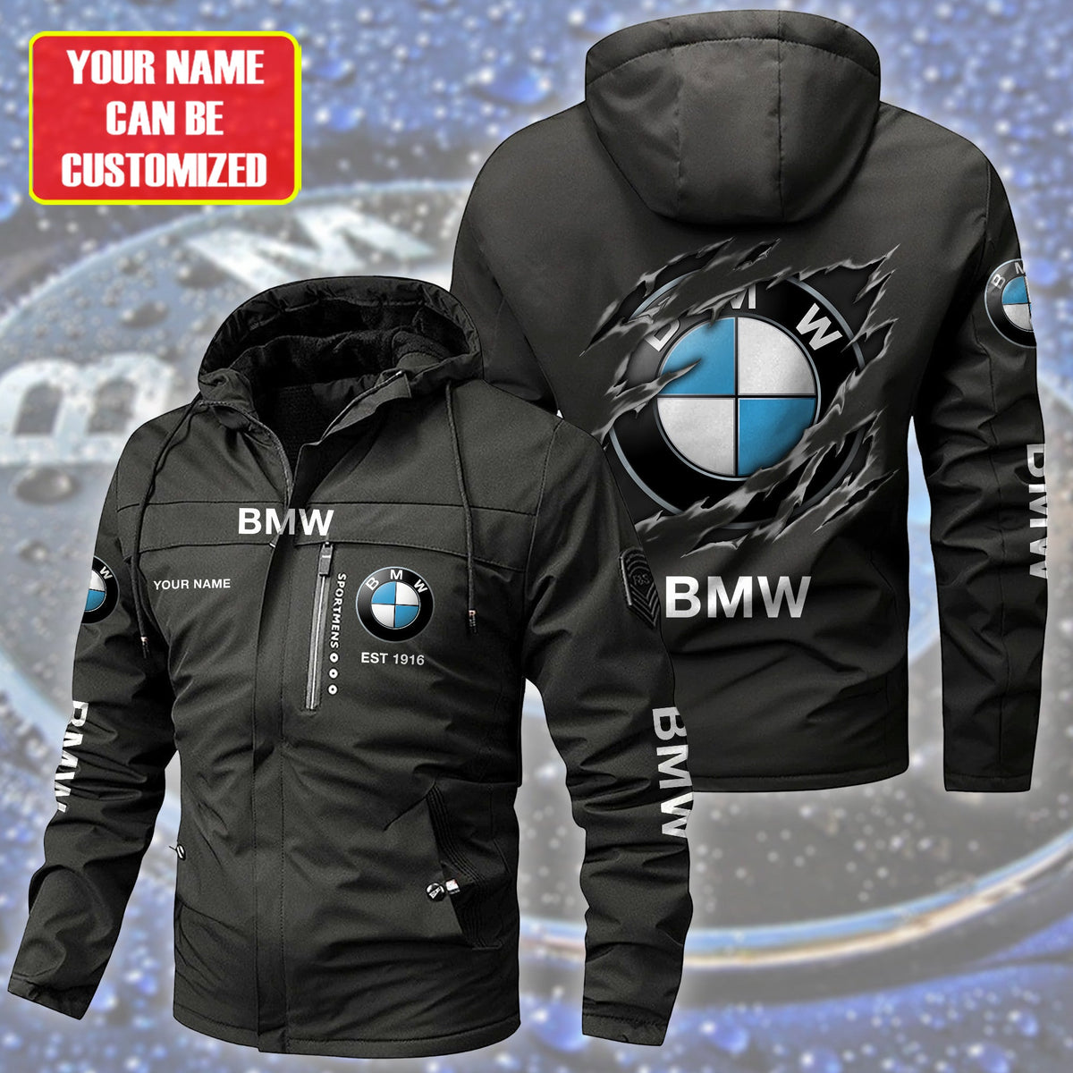 Personalized BW 3D Windproof Jacket